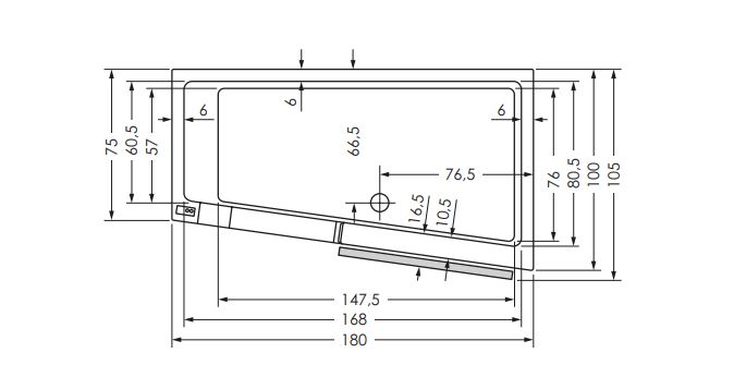 repaBAD Duschbadewanne links, Nische „Easy-In“ 180 cm