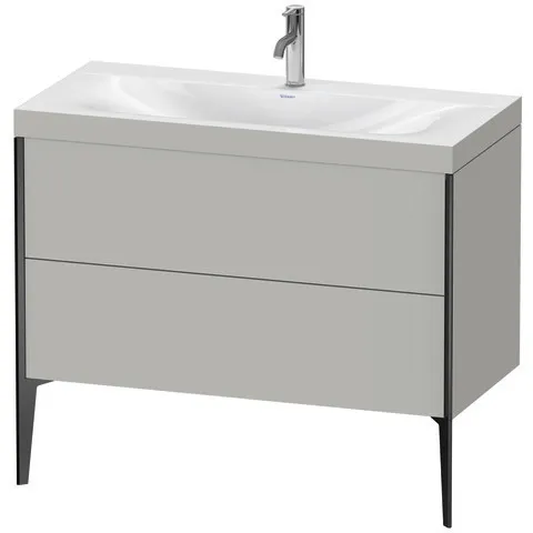 Duravit Waschtischunterschrank bodenstehend „XViu“ 100 × 61 × 48 cm in Betongrau Matt