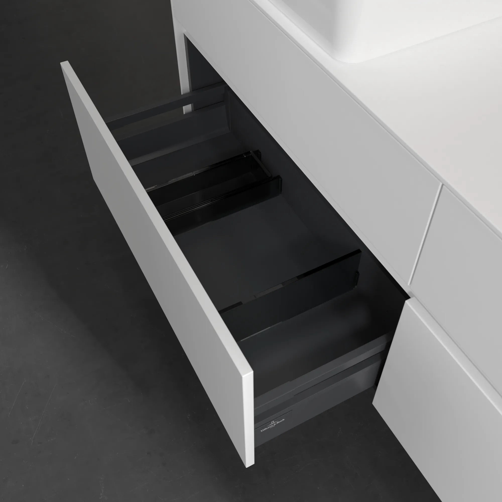 Villeroy & Boch Waschtischunterschrank „Collaro“ 1600 × 548 × 500 mm Weiß Matt, ohne Beleuchtung, für links und rechts
