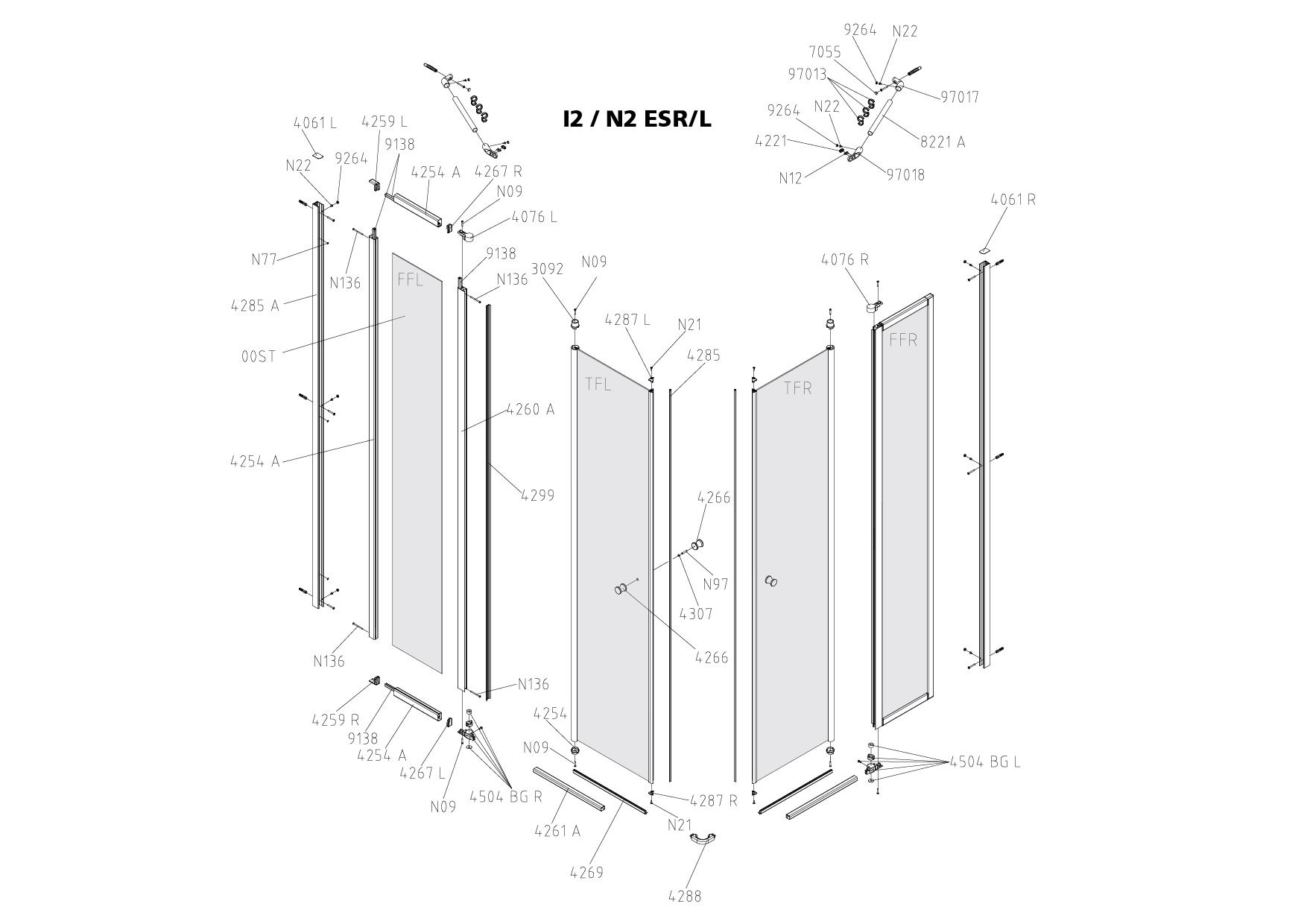 Kermi Duschtür Eckeinstieg 2-teilig (Pendeltüren mit Festfeldern) Halbteil links „NOVA 2000“ Profile Weiß (RAL 9016), BV: 870 - 890 mm WE: 880 - 900 mm H: 1750 mm Kermi Duschtür Eckeinstieg 2-teilig (Pendeltüren mit Festfeldern) Halbteil links „NOVA 2000“ Profile Weiß (RAL 9016), BV: 870 - 890 mm WE: 880 - 900 mm H: 1750 mm