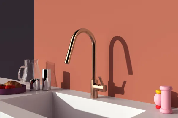 Küchenarmatur Gusto Ausladung 240mm 1-Funktions-Brause Brushed Gold Küchenarmatur Gusto Ausladung 240mm 1-Funktions-Brause Brushed Gold