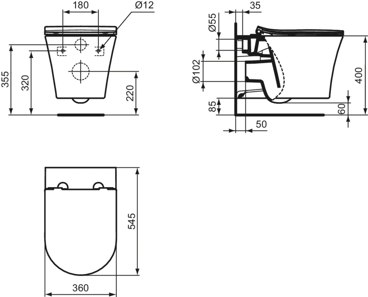 WC „LaDolceVita“ 36 × 34 × 54,5 cm WC „LaDolceVita“ 36 × 34 × 54,5 cm