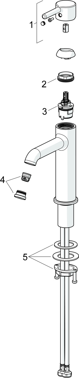 Einhand-Waschtischarmatur „Vantis Style“ Ausladung 133 mm in Matt-Schwarz Einhand-Waschtischarmatur „Vantis Style“ Ausladung 133 mm in Matt-Schwarz