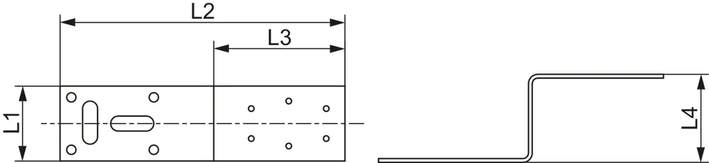 Halter aus verzinktem Stahl, 1-fach gewinkelt Halter aus verzinktem Stahl, 1-fach gewinkelt