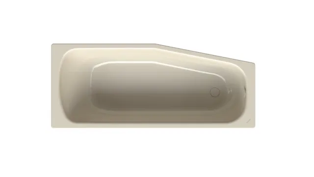 Bette Bambino - Raumspar-Badewanne, 1-Sitzer, glasierter Titan-Stahl, Pergamon PLUS, 1570 x 650 x 420 mm, links, Randhöhe 30 mm