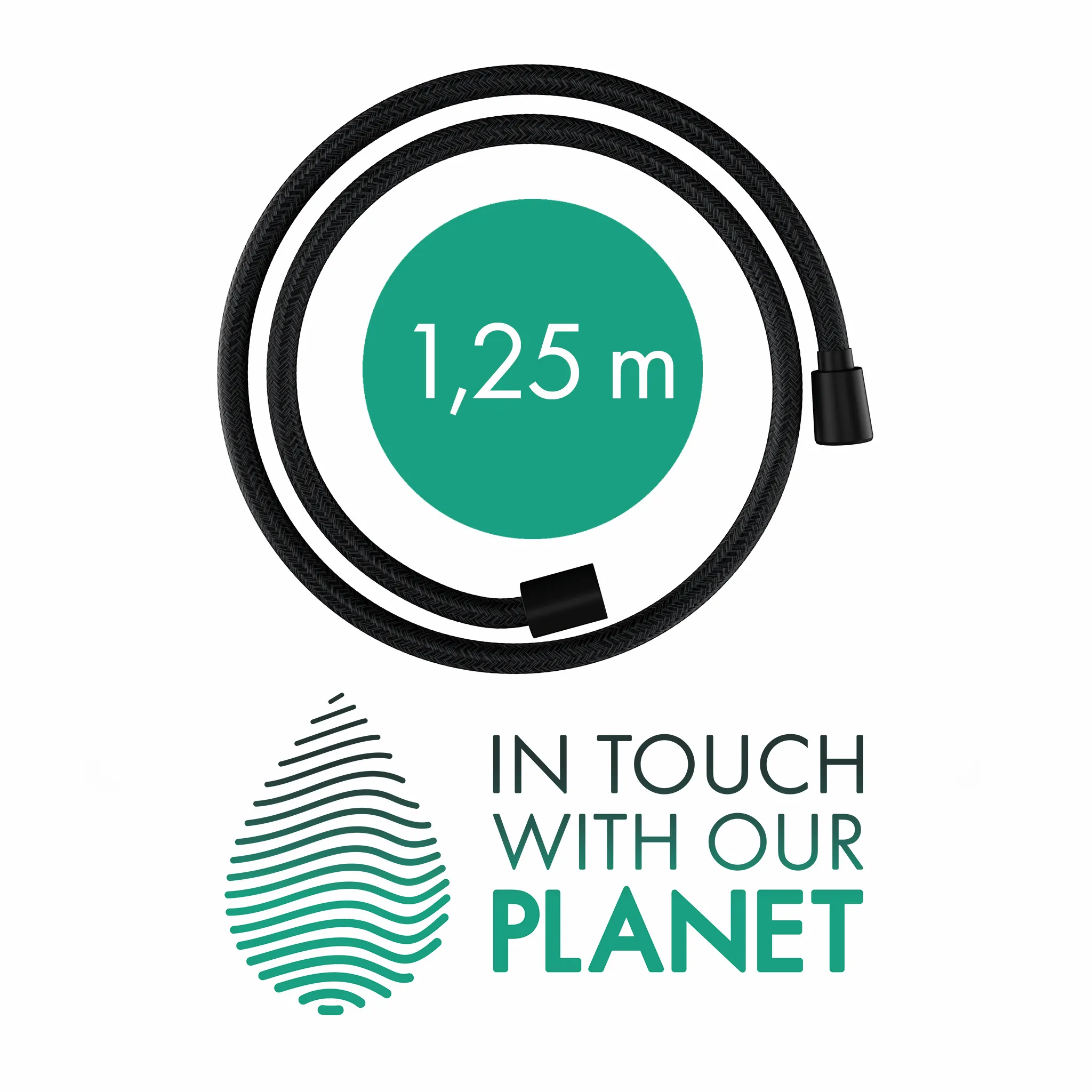 Hansgrohe Designflex Textilbrauseschlauch 125 cm, Mattschwarz Hansgrohe Designflex Textilbrauseschlauch 125 cm, Mattschwarz