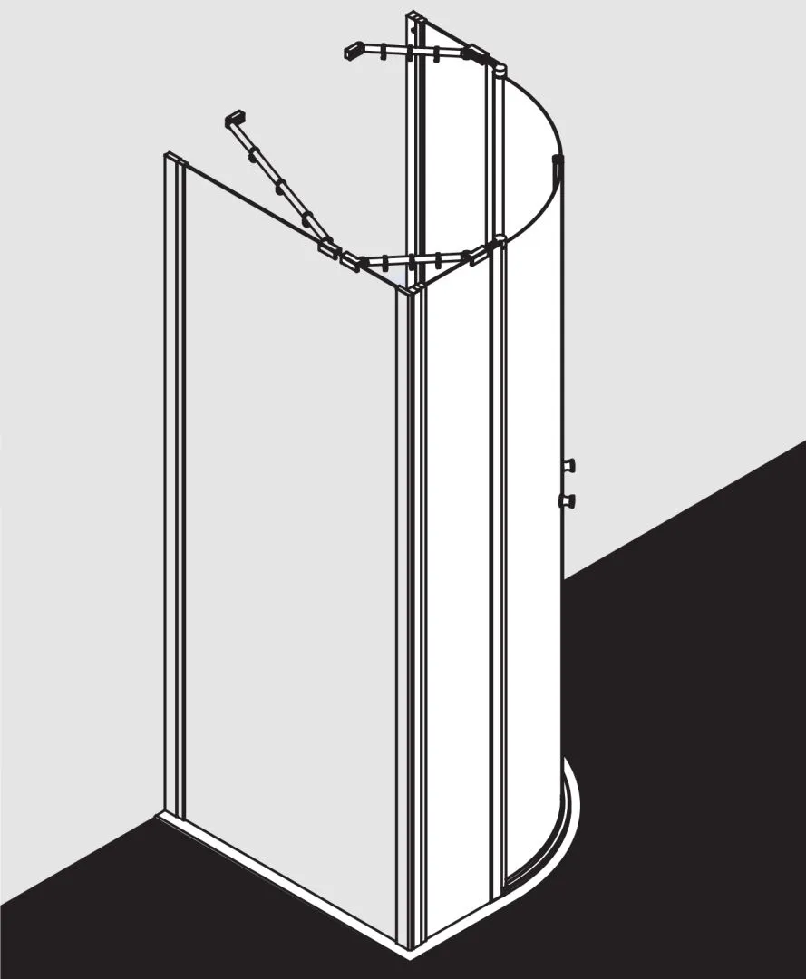 Kermi Duschdesign IBIZA 2000 Viertelkreis-Duschkabine (Pendeltüren mit Festfeldern)