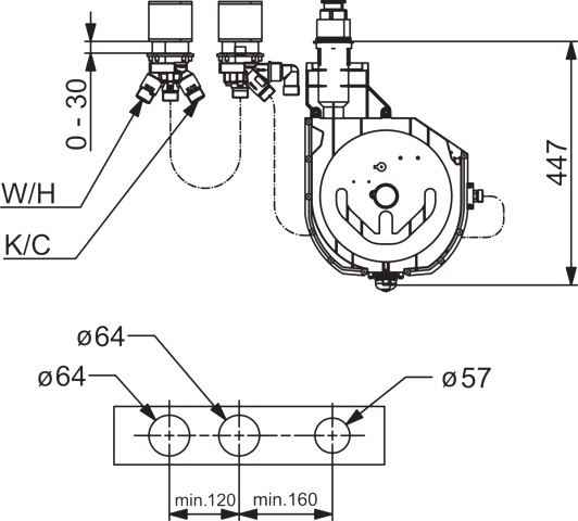 HA UP-Rohbauset Bade- und Brausearmatur HANSA 5303 DN20