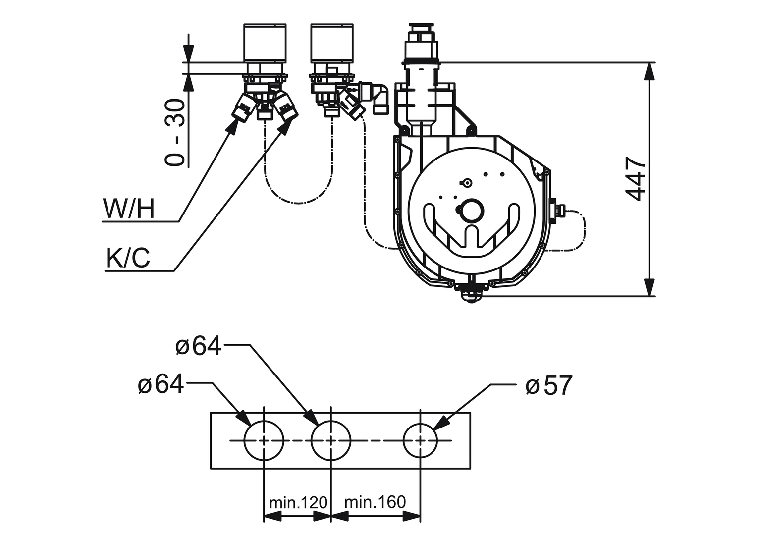 Hansa UP-Rohbauset Bade- und Brausearmatur Hansa 5303 DN20, Wannenrandmontage, Unterputz, Chrom Hansa UP-Rohbauset Bade- und Brausearmatur Hansa 5303 DN20, Wannenrandmontage, Unterputz, Chrom