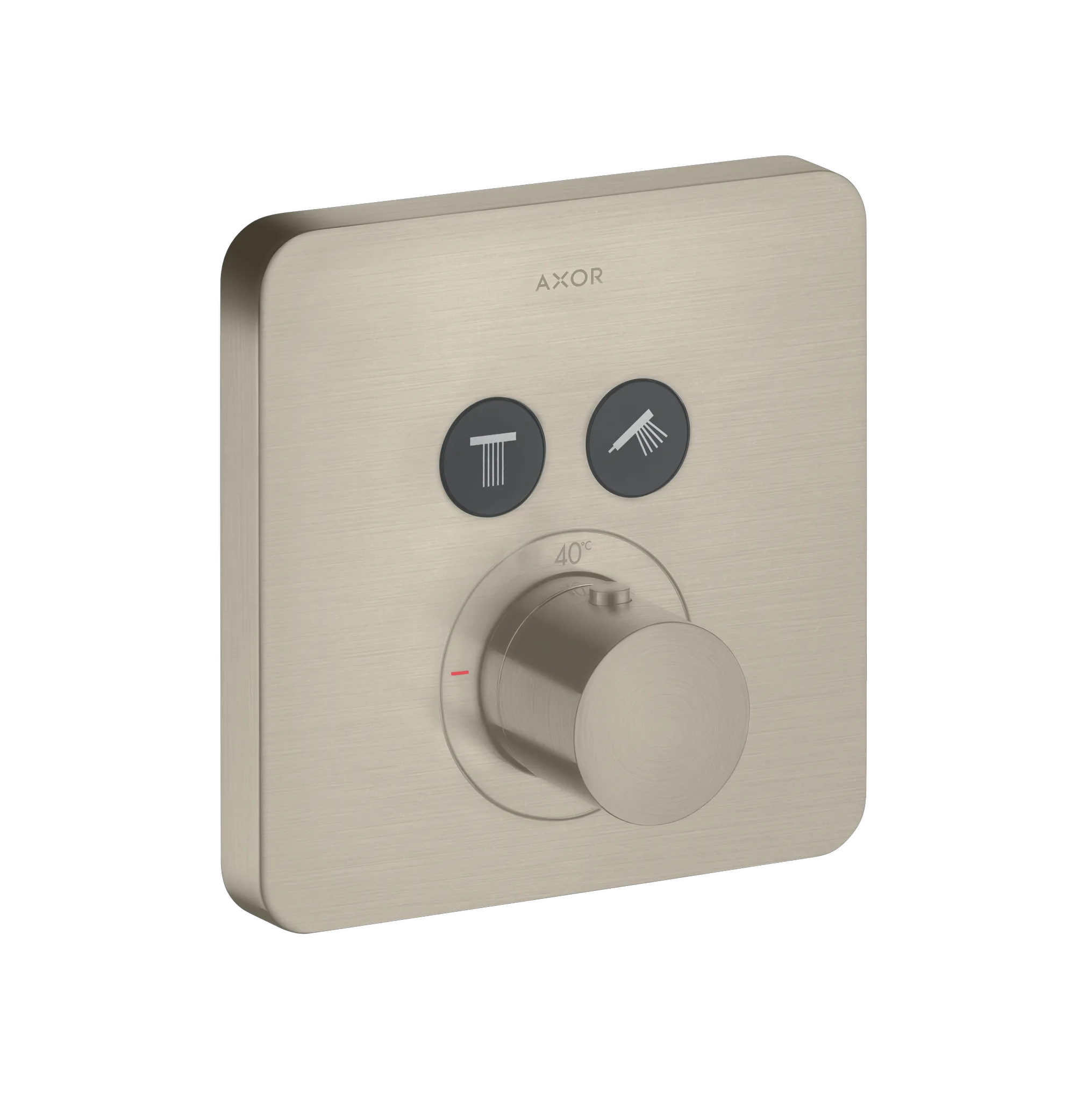 Hansgrohe AXOR ShowerSolutions Thermostat Unterputz softsquare für 2 Verbraucher, Brushed Nickel