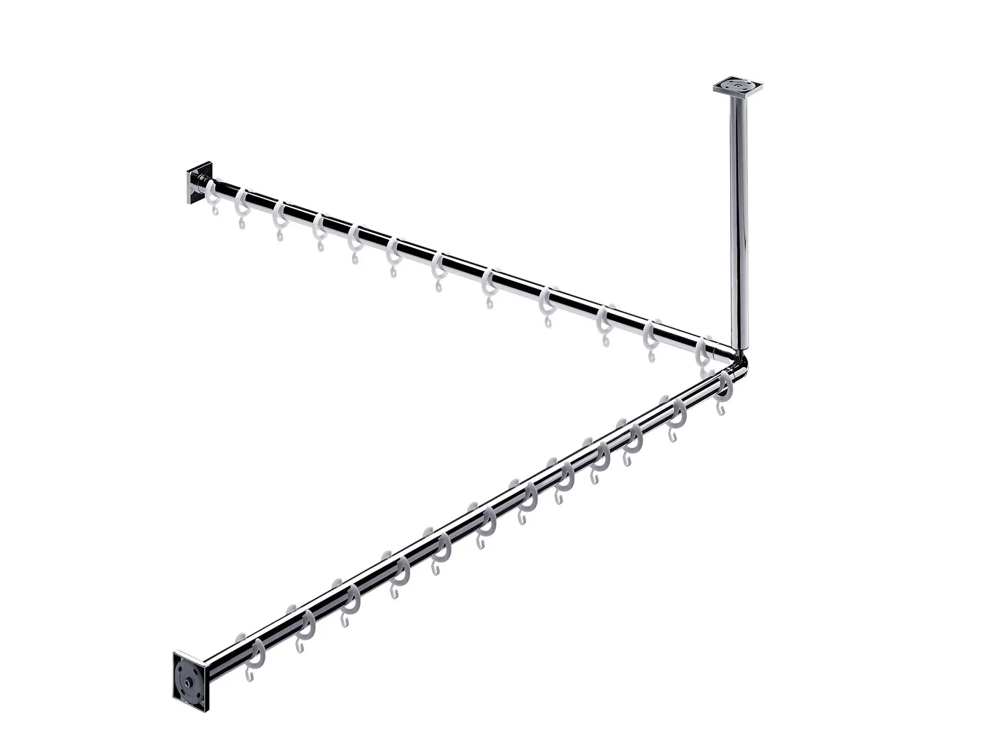 emco Duschvorhangstange „system 2“ 1200 mm in chrom