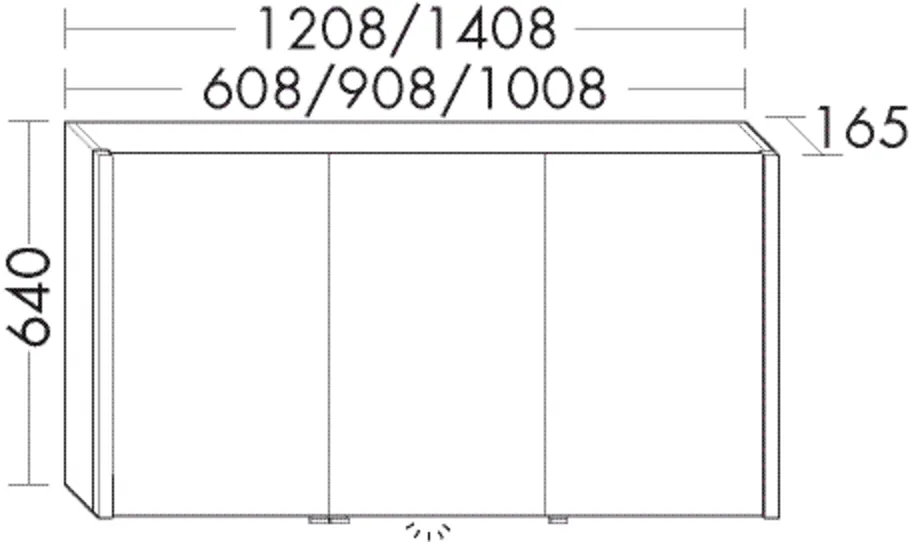 Spiegelschrank bel von burgbad - Anthrazitgrau, 1408 mm breit, 640 mm hoch, 165 mm tief