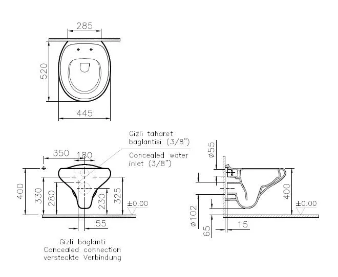 VitrA Istanbul Tiefspüler-Wand-WC Flush Bidetfkt. 46 x 52 cm Weiß Hochglanz VitrA Istanbul Tiefspüler-Wand-WC Flush Bidetfkt. 46 x 52 cm Weiß Hochglanz