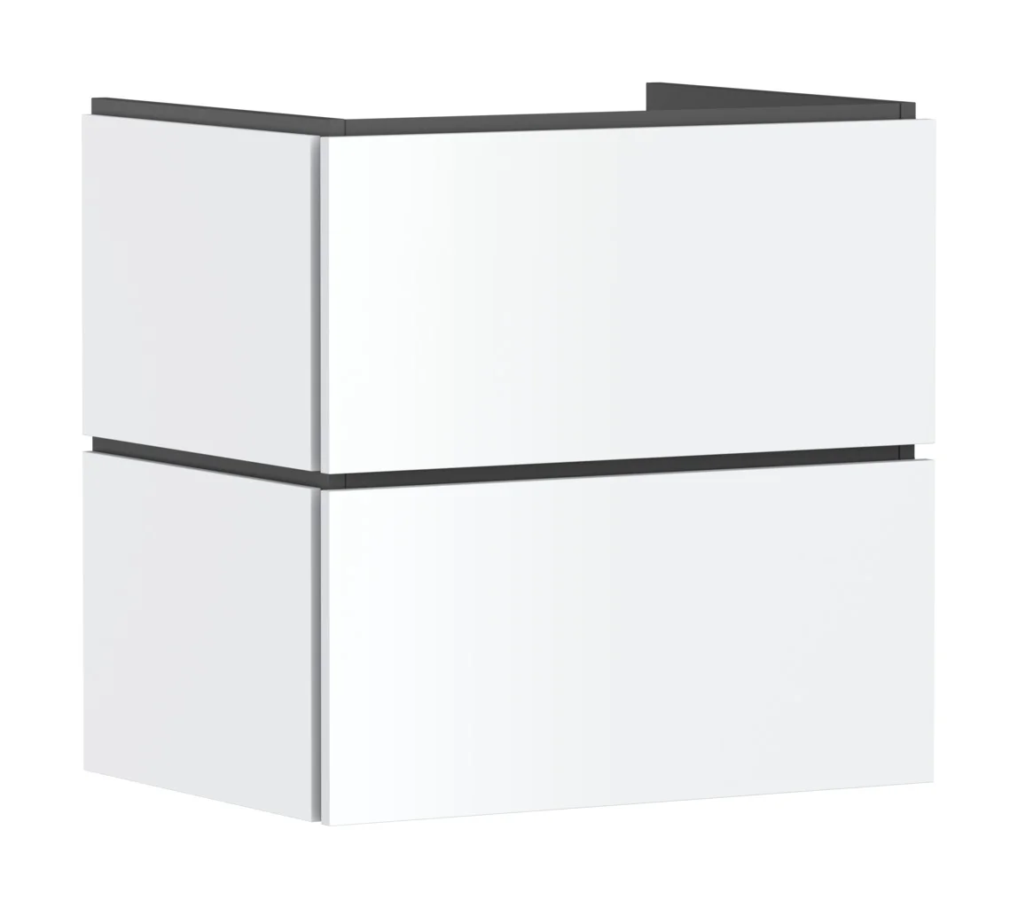 Hansgrohe Waschtischunterschrank Xilesa E, Mattweiß, 630x470 mm, 2 Schubkästen PushOpen, Vollauszug, SoftClose, wandmontiert Hansgrohe Waschtischunterschrank Xilesa E, Mattweiß, 630x470 mm, 2 Schubkästen PushOpen, Vollauszug, SoftClose, wandmontiert