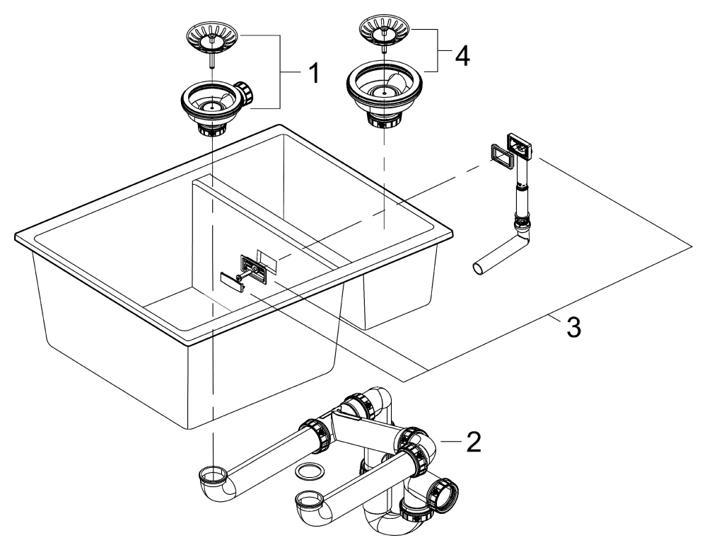 Grohe K500 Kompositspüle, Modell: K500 60-C 55,5⁄46 1.5 rev, Unterbau/Montage, Quartzkomposit, Granit Schwarz Grohe K500 Kompositspüle, Modell: K500 60-C 55,5⁄46 1.5 rev, Unterbau/Montage, Quartzkomposit, Granit Schwarz