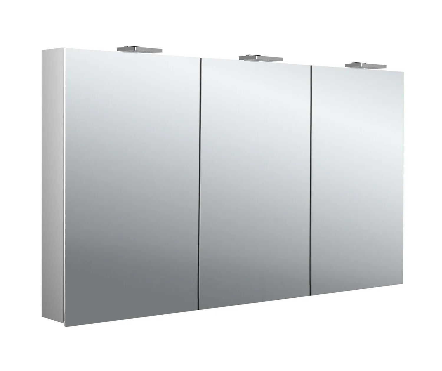 Lichtspiegelschrank flat 2 Style,Aufputz, mit Waschtischbeleuchtung,3 Türen, 1300mm