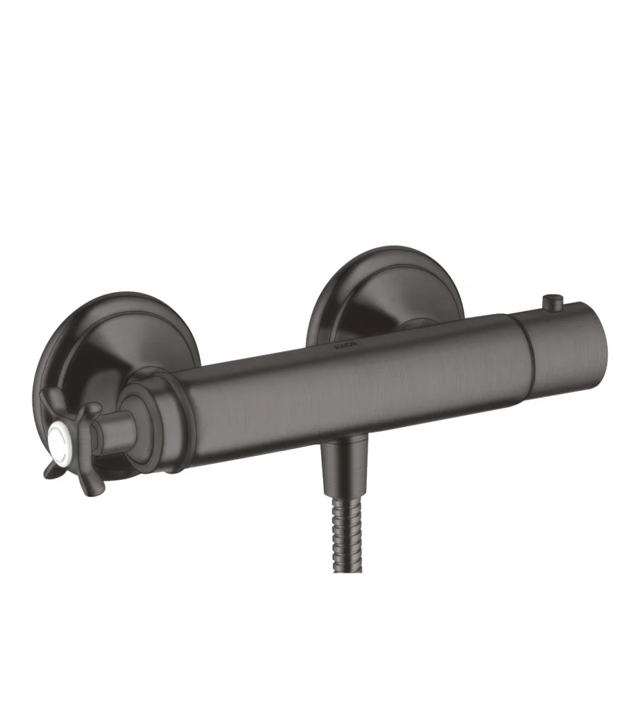 Hansgrohe AXOR Montreux Brausethermostat Aufputz, Brushed Black Chrome, 150 ± 12 mm, DN15 S-Anschlüsse Hansgrohe AXOR Montreux Brausethermostat Aufputz, Brushed Black Chrome, 150 ± 12 mm, DN15 S-Anschlüsse