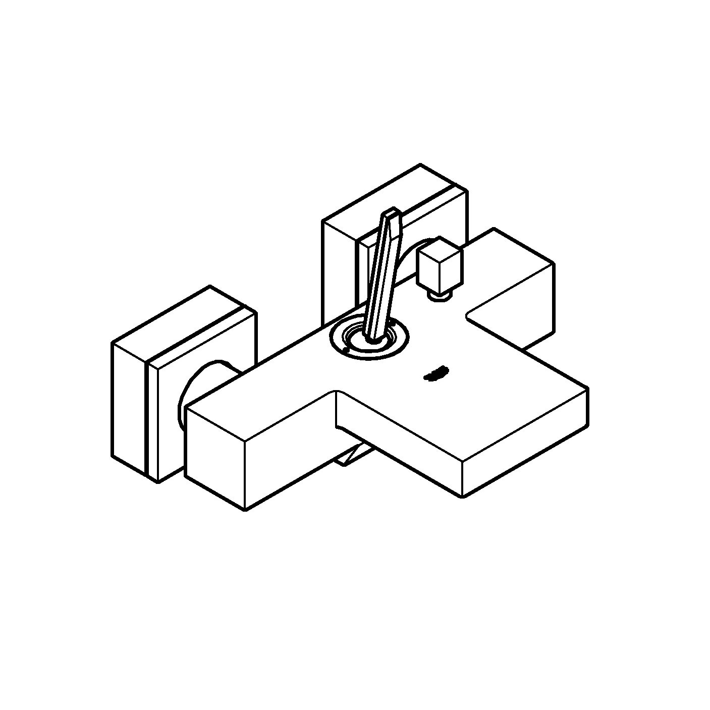 Einhand-Wannenbatterie Eurocube Joy 23666, Wandmontage, eigensicher, chrom