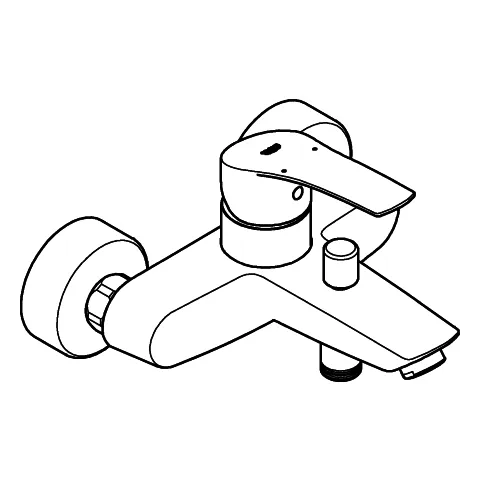 Einhand-Wannenbatterie Eurosmart 33300_3, Wandmontage, Temperaturbegrenzer, S-Anschlüsse, eigensicher, chrom Einhand-Wannenbatterie Eurosmart 33300_3, Wandmontage, Temperaturbegrenzer, S-Anschlüsse, eigensicher, chrom