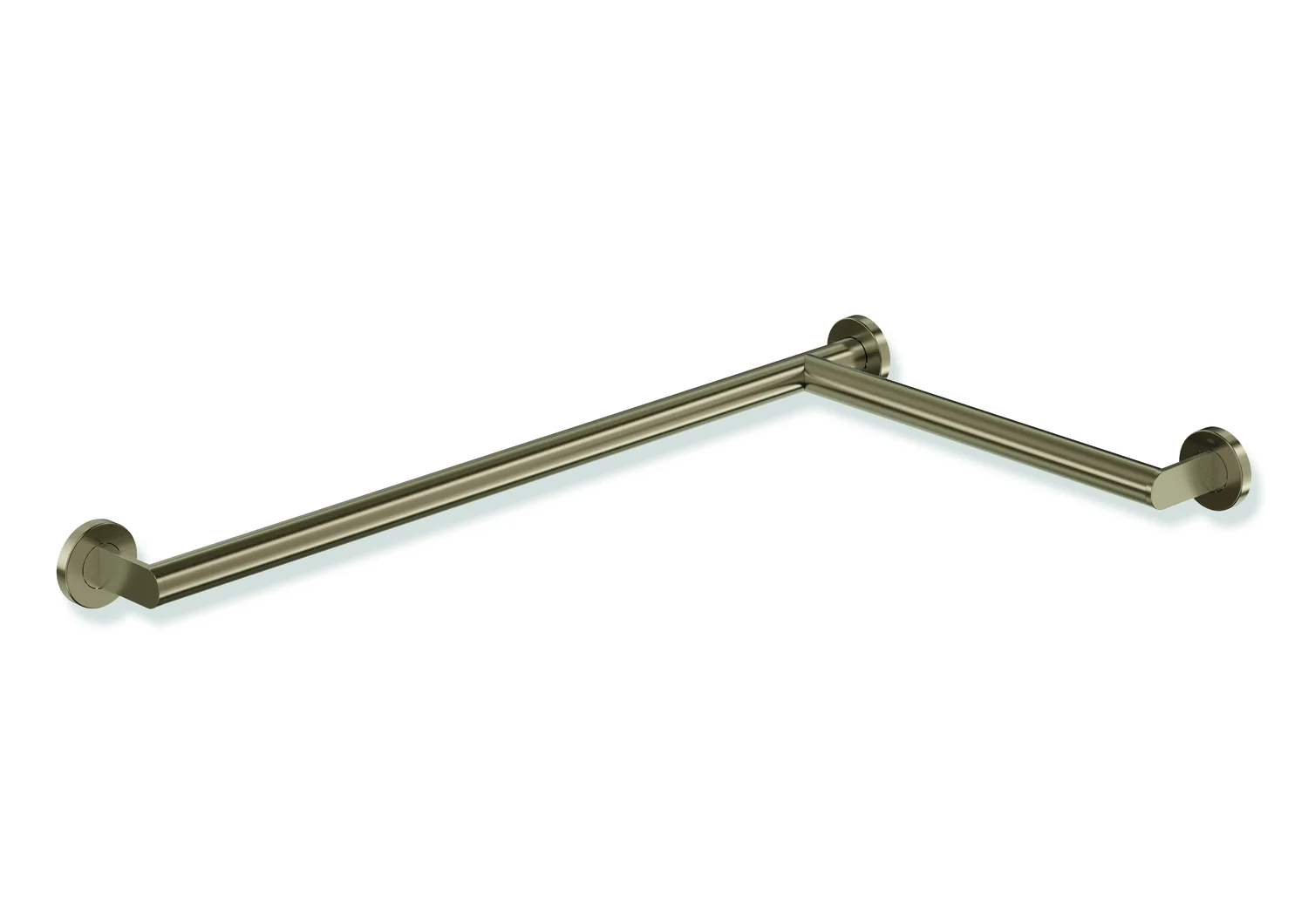 HEWI Dusch- und Wannenhandlauf System 900, Edelstahl PVD bronze gebürstet, waagerecht 765 mm / 475 mm, Durchmesser 32 mm, rechts