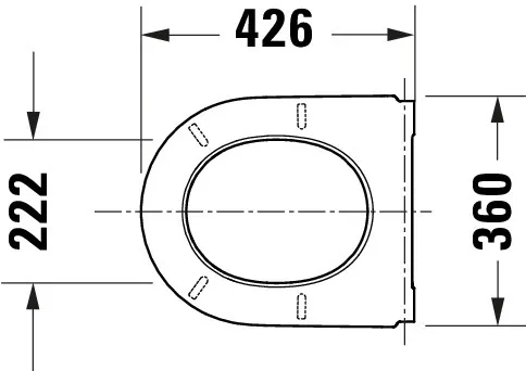 Duravit Univ.WC-Sitz D-shaped comp 432mm Ülap Absenkaut. abnehmb. Scharn. Edelst. We