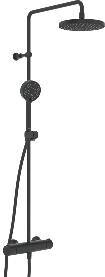 HansaMICRA Regenbrause-Duscharmatur HansaMICRA 4435 3-strahlig Ausladung 445 - 470 mm Matt-Schwarz