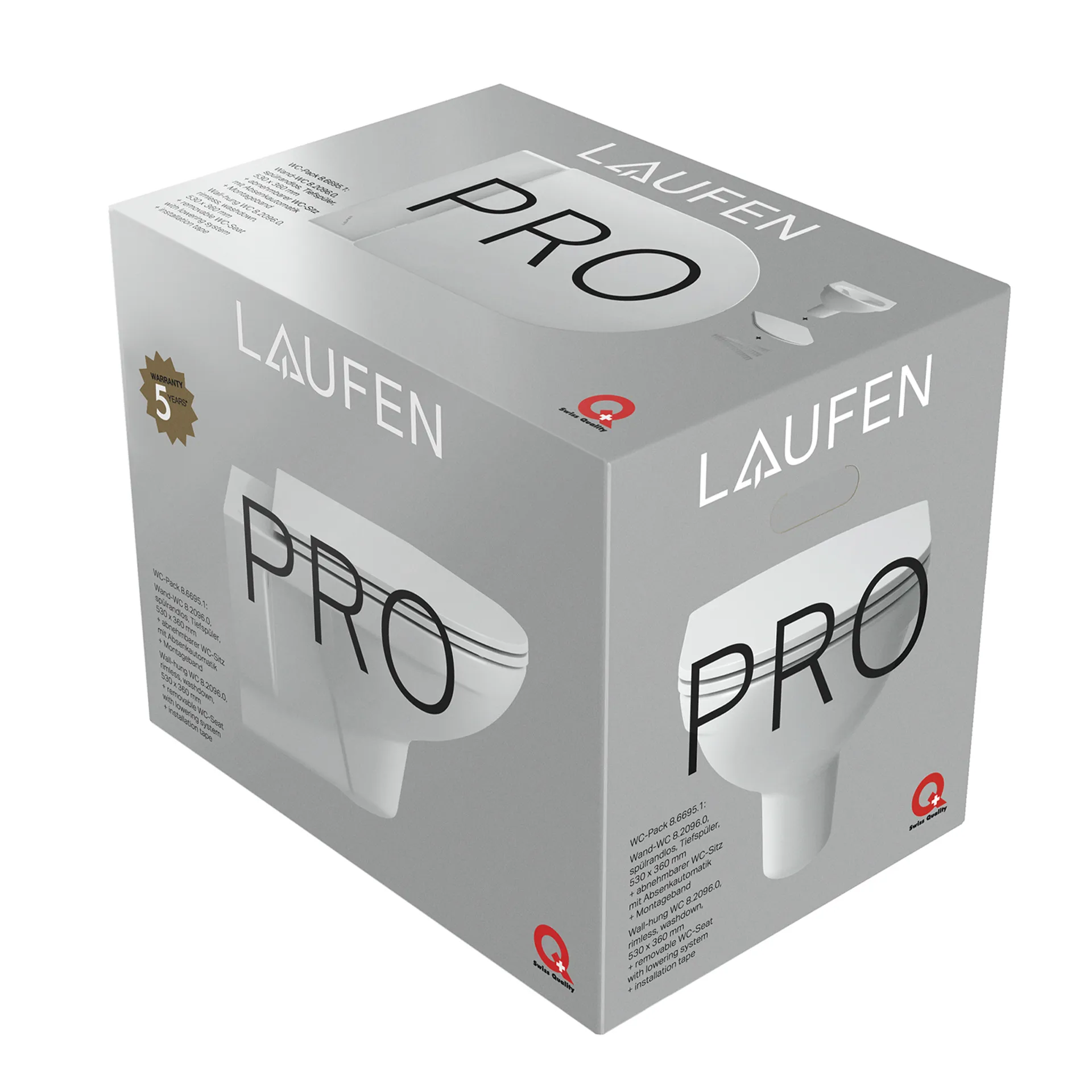 Tiefspül-WC wandhängend+Sitz PRO Pack 560x360x350 spülrandlos weiß Tiefspül-WC wandhängend+Sitz PRO Pack 560x360x350 spülrandlos weiß