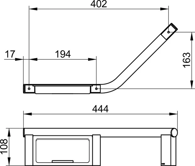 Plan 14909012037 Haltegriff links mit Seifenablage verchromt