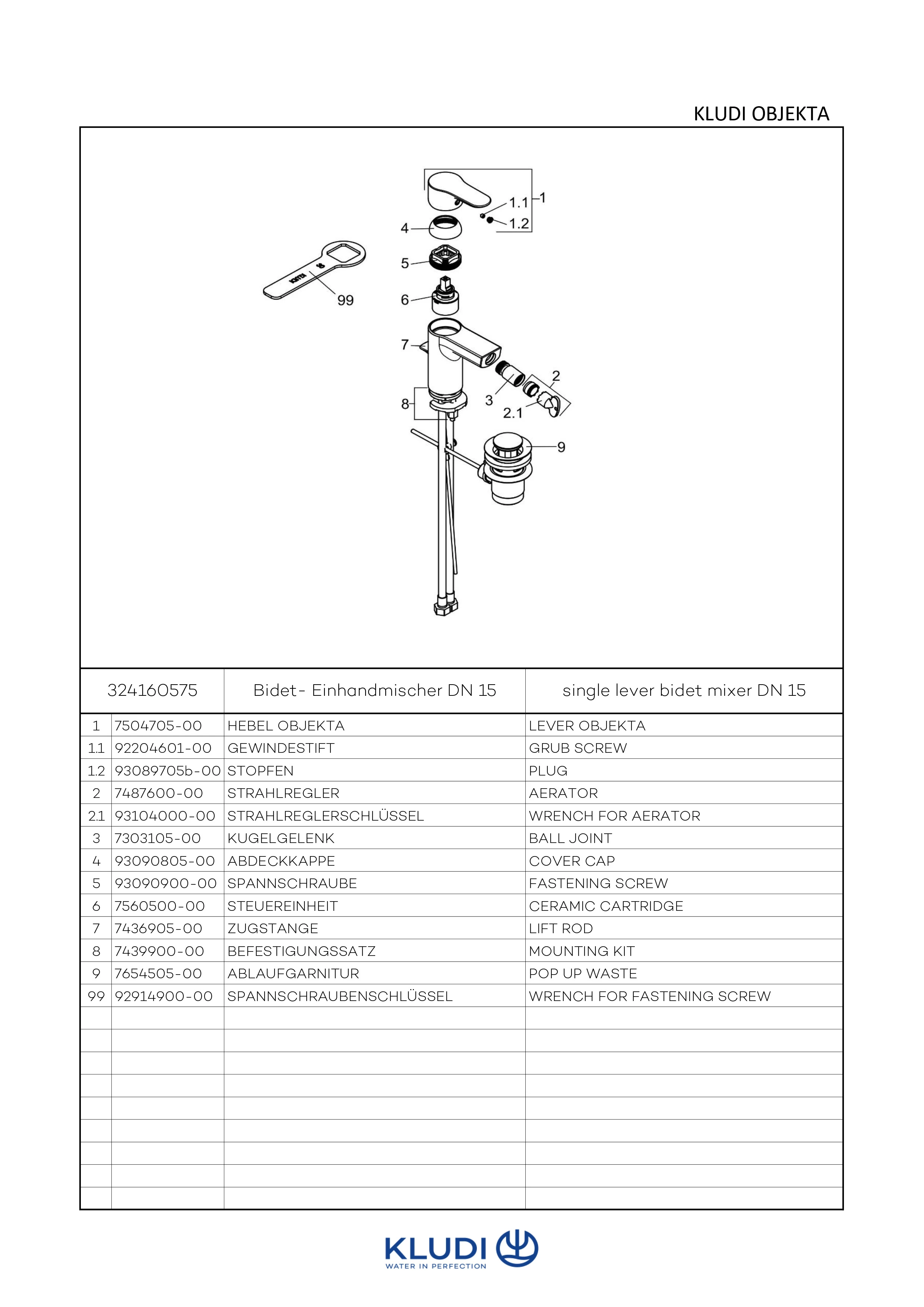 OBJEKTA BidetEHM DN 15 Ablaufgarnitur chrom OBJEKTA BidetEHM DN 15 Ablaufgarnitur chrom