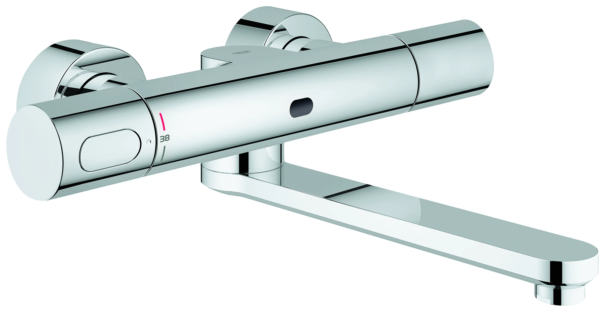 Infrarot-Elektronik für Waschtisch-Wandarmatur Eurosmart CE 36332, mit Mischeinrichtung und Thermostat, 6 V Lithium-Batterie, Typ CR-P2, Ausladung 287 mm, chrom