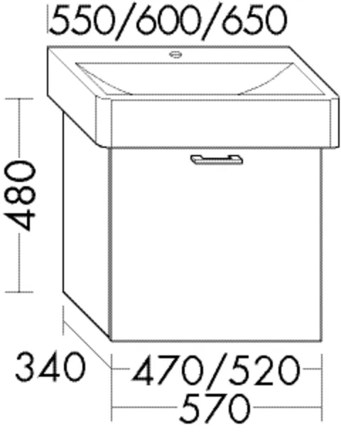 Waschtischunterschrank Sys30 von burgbad - 1 Auszug, 480 mm hoch, 470 mm breit, 340 mm tief Waschtischunterschrank Sys30 von burgbad - 1 Auszug, 480 mm hoch, 470 mm breit, 340 mm tief