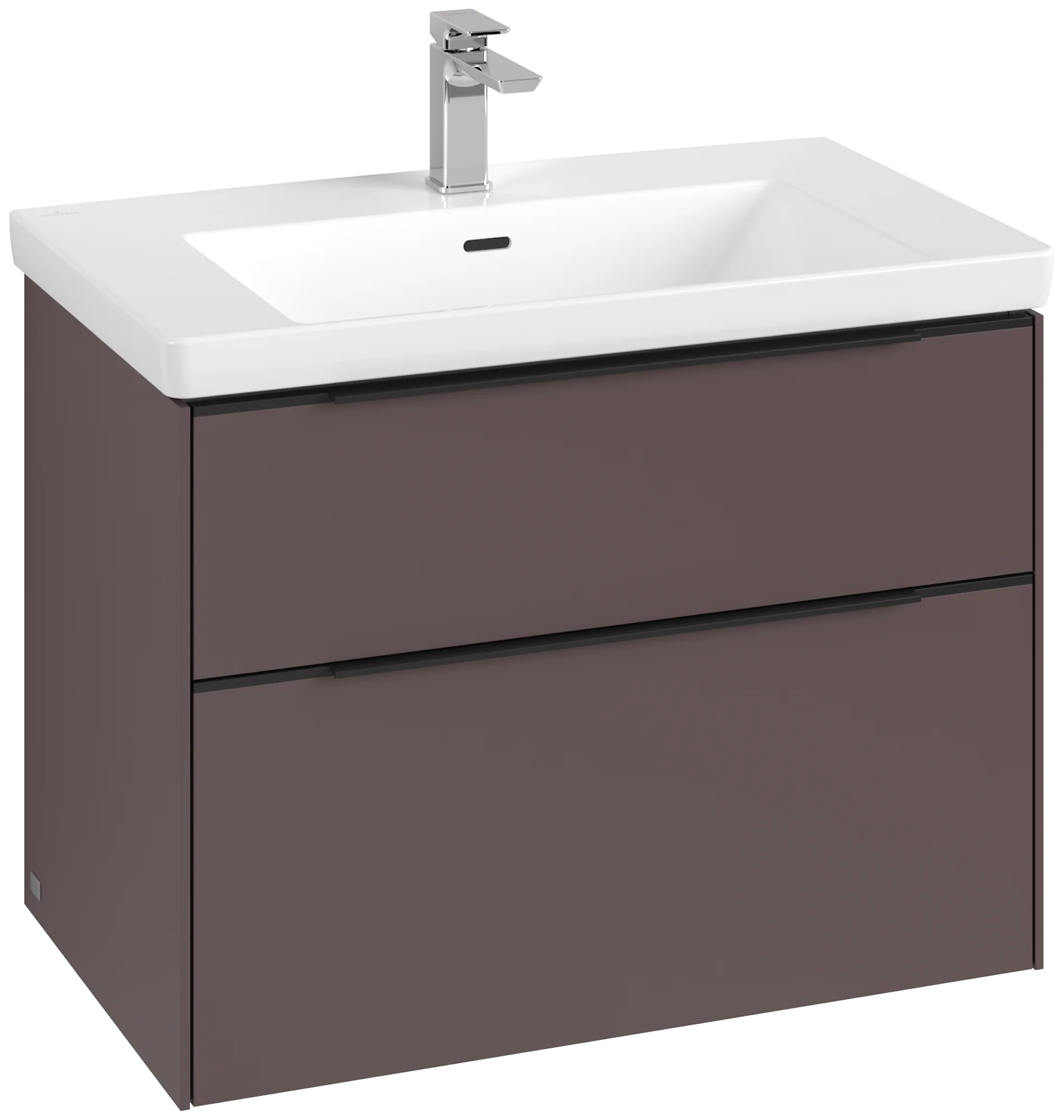 Villeroy & Boch Waschbeckenunterschrank Subway 3.0 C574L1, Eckig Dark Berry, 772x576x462mm, mit Beleuchtung und SoftClosing