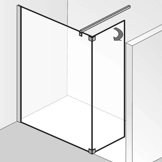 HSK Duschabtrennung Walk-In Frontelement mit beweglichem Seitenteil „Atelier“ Walk in Glas Klar hell, Profile Chromoptik (Alu Hochglanz poliert), H: 2000 mm HSK Duschabtrennung Walk-In Frontelement mit beweglichem Seitenteil „Atelier“ Walk in Glas Klar hell, Profile Chromoptik (Alu Hochglanz poliert), H: 2000 mm
