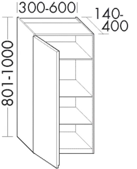 burgbad Hängeschrank „rc40Solitaire“ 440 × 1000 × 240 mm in Weiß Solid Matt