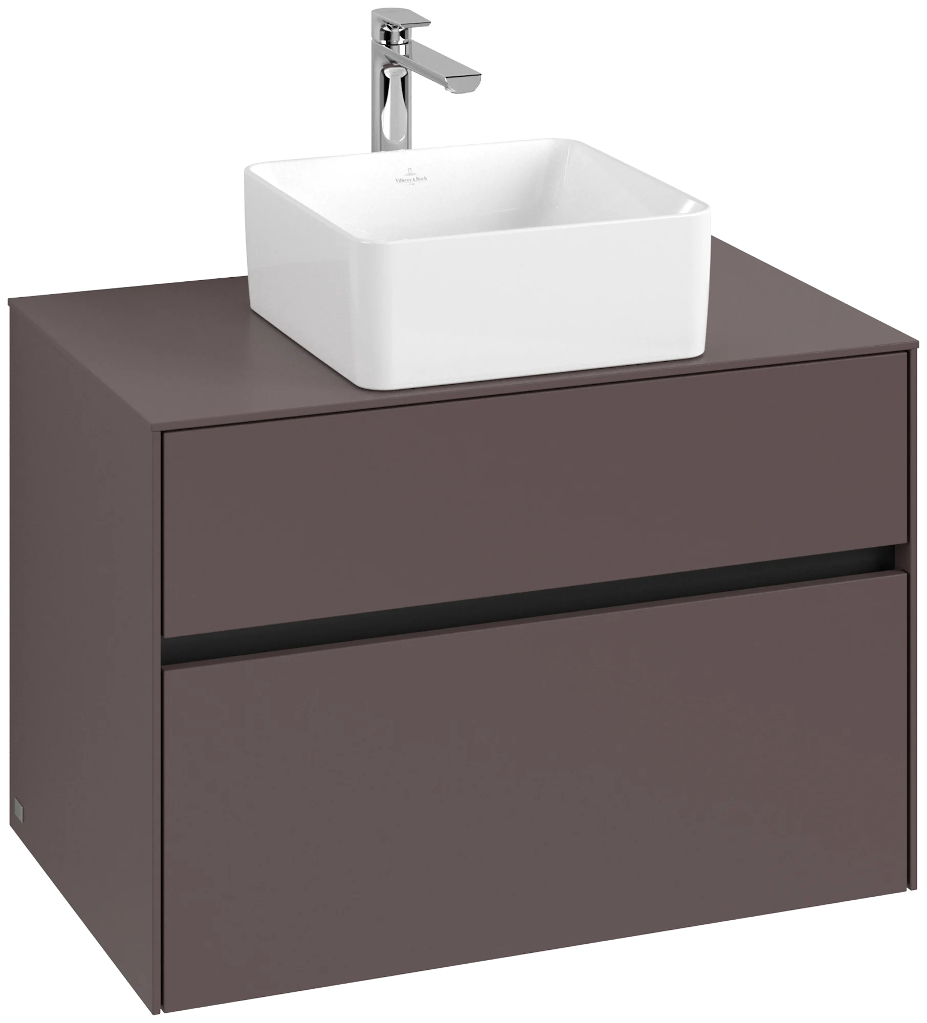 Villeroy & Boch Waschbeckenunterschrank Collaro C037B0, Eckig Dark Berry, 800x548x500 mm, mit Beleuchtung und SoftClosing, Smarthome-fähig Villeroy & Boch Waschbeckenunterschrank Collaro C037B0, Eckig Dark Berry, 800x548x500 mm, mit Beleuchtung und SoftClosing, Smarthome-fähig