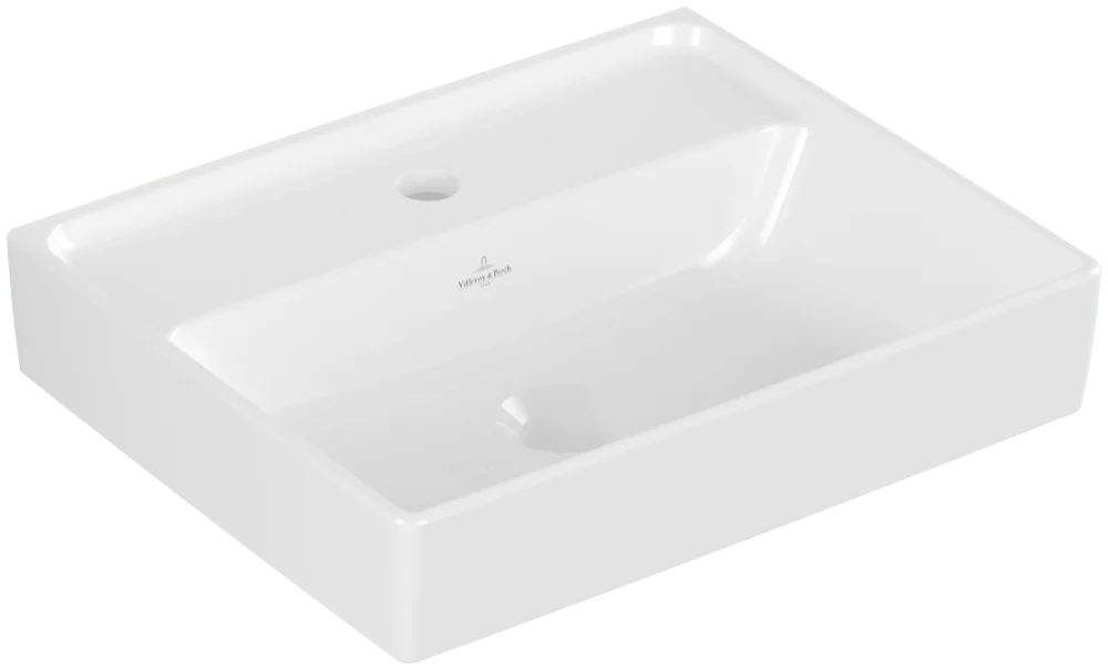 Villeroy & Boch Handwaschbecken Collaro, 450x370x150 mm, weiß Alpin, TitanCeram, 1-Loch-Armatur, Wandmontage