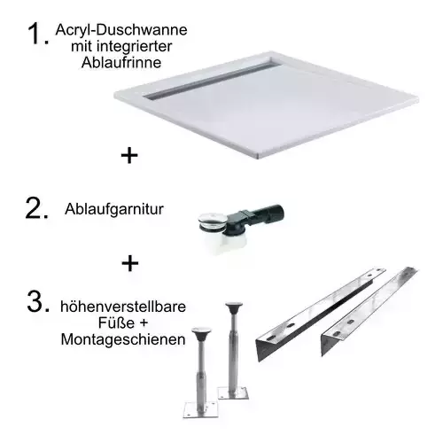 HSK rechteck Acryl-Duschwanne „superflach“ mit schmaler Ablaufrinne 80 × 120 cm mit Antislip HSK rechteck Acryl-Duschwanne „superflach“ mit schmaler Ablaufrinne 80 × 120 cm mit Antislip