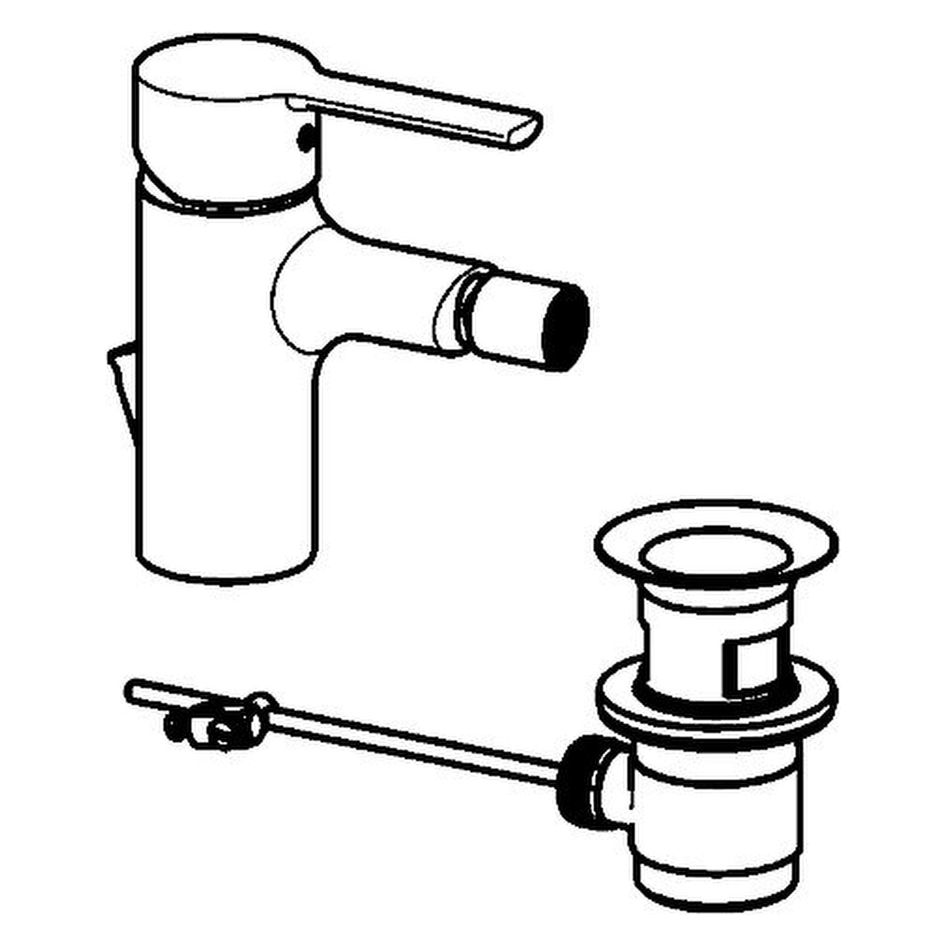 Einhebelmischer Bidetbatterie RONDA 0306 Zugstangenablaufgarnitur Ausladung 103 mm DN15 Chrom Einhebelmischer Bidetbatterie RONDA 0306 Zugstangenablaufgarnitur Ausladung 103 mm DN15 Chrom
