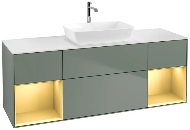 Villeroy & Boch Waschtischunterschrank „Finion“ für Schrankwaschtisch 1600 × 603 × 501 mm Olive Matt Lacquer, für Becken mittig, mit Hahnlochbohrung Villeroy & Boch Waschtischunterschrank „Finion“ für Schrankwaschtisch 1600 × 603 × 501 mm Olive Matt Lacquer, für Becken mittig, mit Hahnlochbohrung