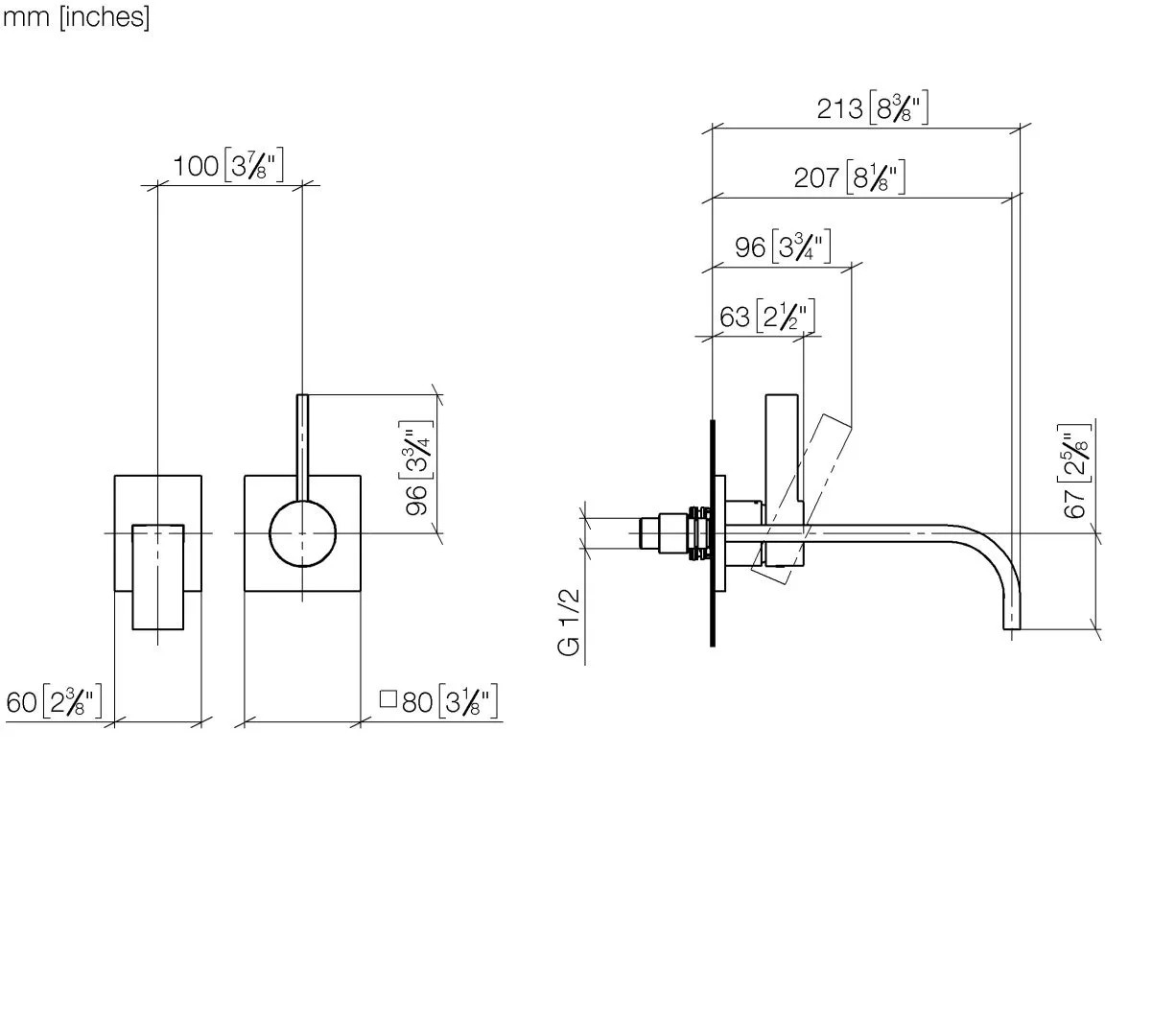 Dornbracht MEM Waschtisch-Wand-Einhandbatterie ohne Ablaufgarnitur Chrom Dornbracht MEM Waschtisch-Wand-Einhandbatterie ohne Ablaufgarnitur Chrom