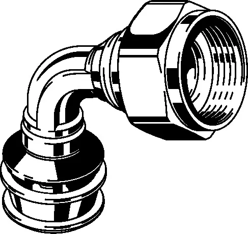 Viega „Raxofix“ 90°- Anschlussverschraubung 16 mm × 3/4″ Viega „Raxofix“ 90°- Anschlussverschraubung 16 mm × 3/4″