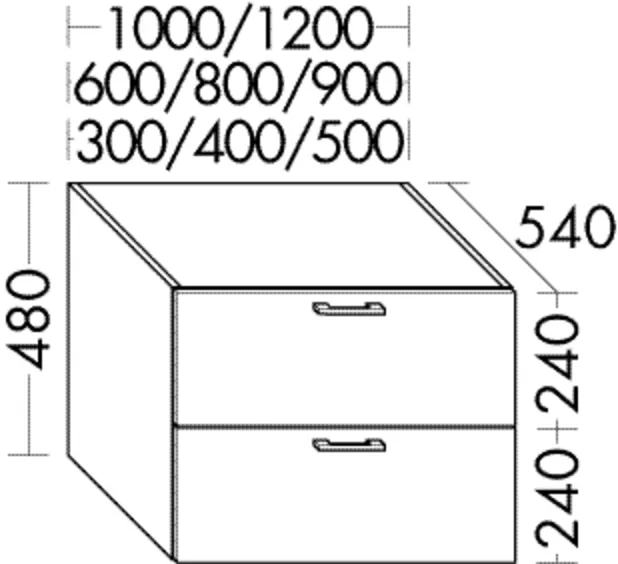 Burgbad Sys30 Unterschrank zu Konsolenplatten - H:10 mm, 1 Schublade, 420 mm tief, Tiefe: 540 mm, Breite: 1200 mm, Höhe: 480 mm Burgbad Sys30 Unterschrank zu Konsolenplatten - H:10 mm, 1 Schublade, 420 mm tief, Tiefe: 540 mm, Breite: 1200 mm, Höhe: 480 mm
