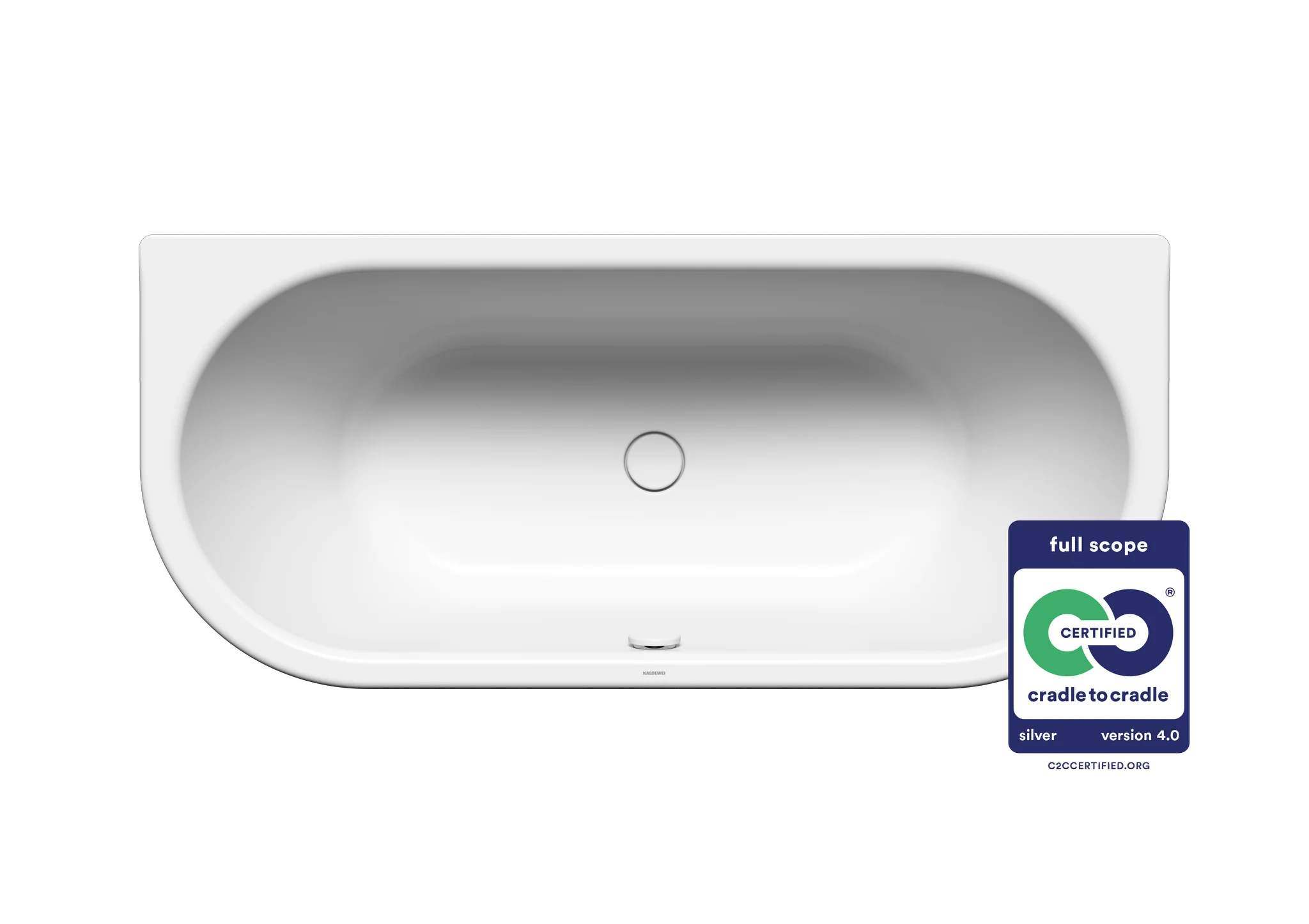 Kaldewei CENTRO DUO 2 Badewanne, oval, alpinweiß, 1700 x 750 mm, 460 mm tief
