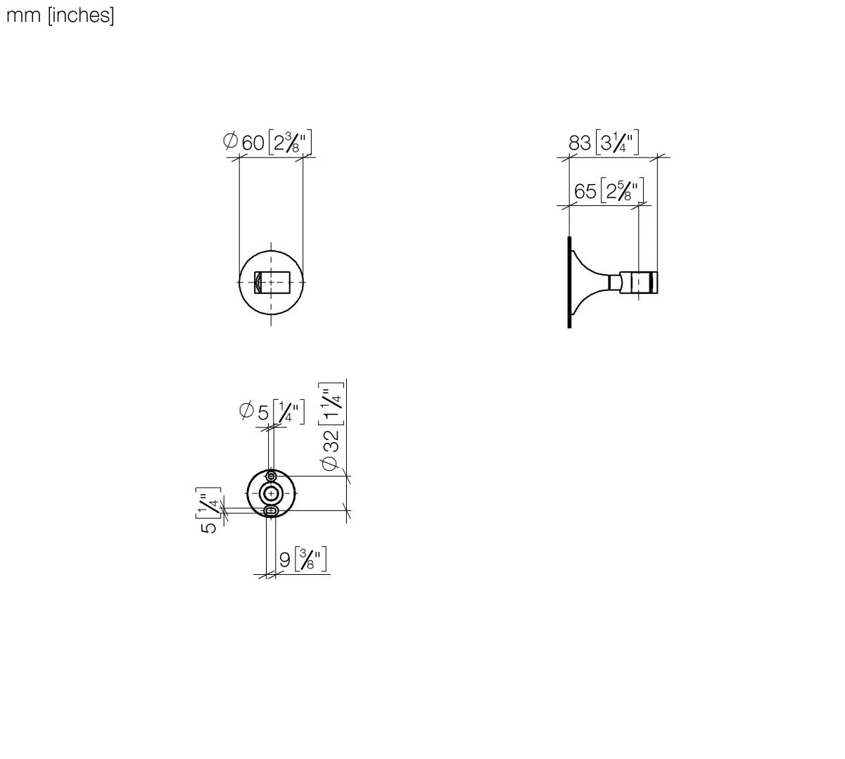 Dornbracht VAIA Brausehalter - Rosette D. 60 mm Dornbracht VAIA Brausehalter - Rosette D. 60 mm