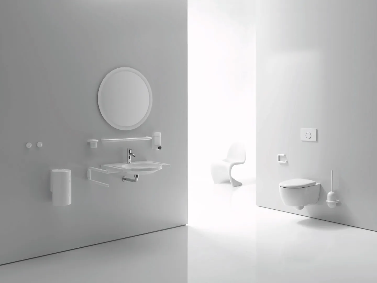 HEWI WC-Papierhalter Serie 477, U-förmig, Senfgelb HEWI WC-Papierhalter Serie 477, U-förmig, Senfgelb