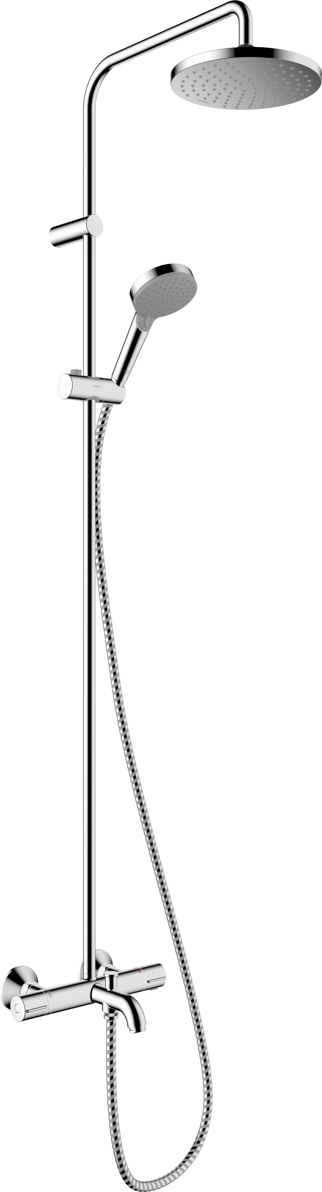 Hansgrohe Vernis Blend Showerpipe 200 1jet EcoSmart Chrom mit Wannenthermostat, Aufputzinstallation, DN15, 426 mm Brausearmlänge Hansgrohe Vernis Blend Showerpipe 200 1jet EcoSmart Chrom mit Wannenthermostat, Aufputzinstallation, DN15, 426 mm Brausearmlänge