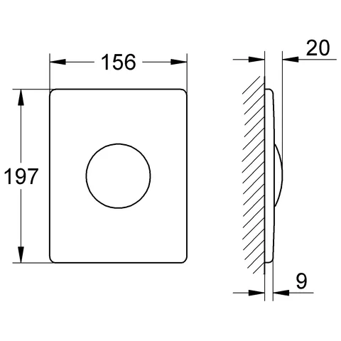 Grohe Skate WC-Betätigung 38445, Edelstahl-Abdeckplatte, senkrechte Montage, 156x197mm Grohe Skate WC-Betätigung 38445, Edelstahl-Abdeckplatte, senkrechte Montage, 156x197mm