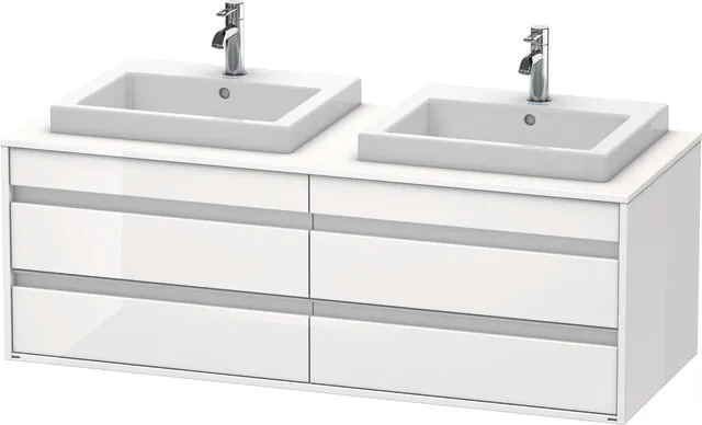 Duravit Waschtischunterschrank wandhängend „Ketho“ 140 × 49,6 × 55 cm Weiß Hochglanz Duravit Waschtischunterschrank wandhängend „Ketho“ 140 × 49,6 × 55 cm Weiß Hochglanz