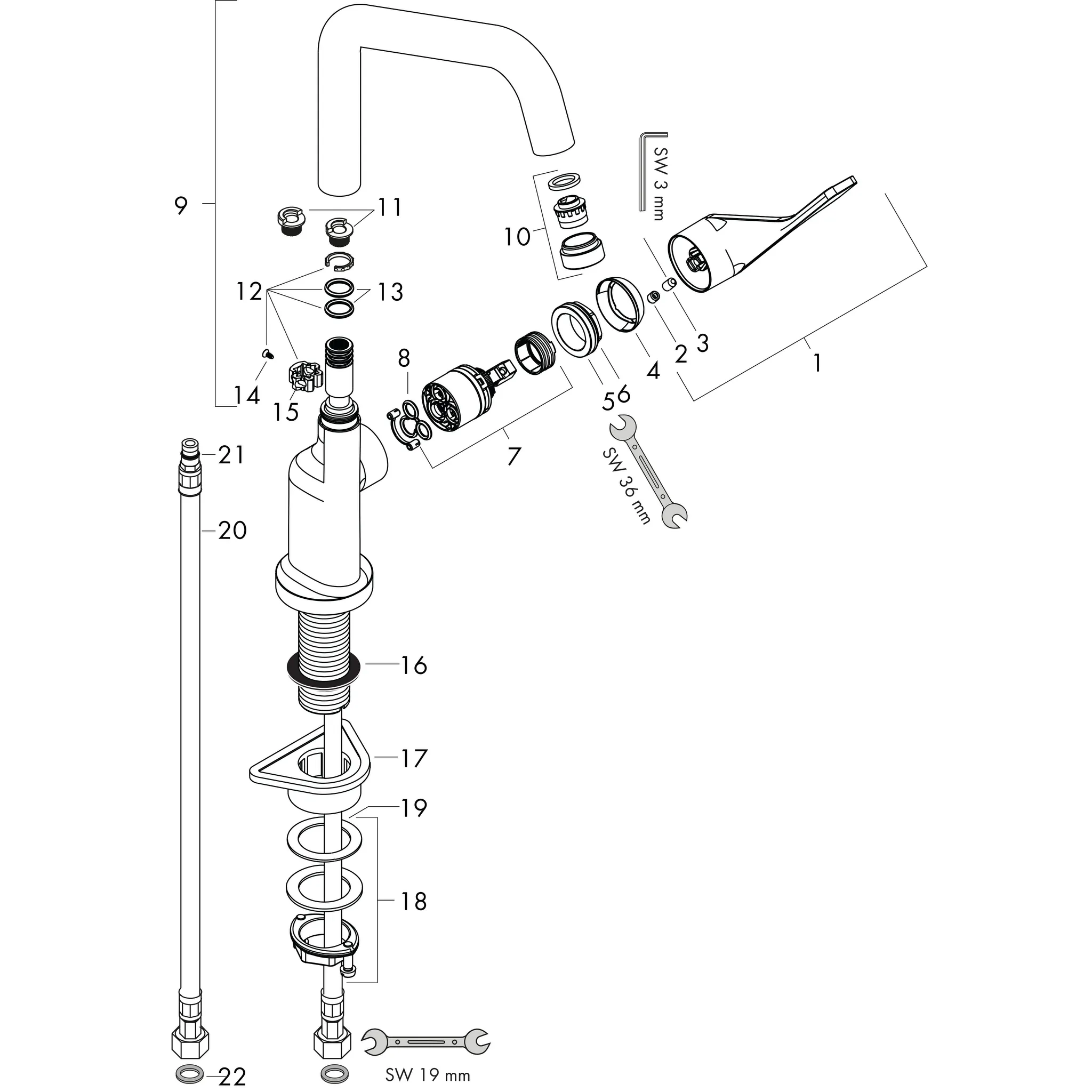Hansgrohe AXOR Citterio Einhebel-Küchenmischer 260 mit Schwenkauslauf, Chrom Hansgrohe AXOR Citterio Einhebel-Küchenmischer 260 mit Schwenkauslauf, Chrom
