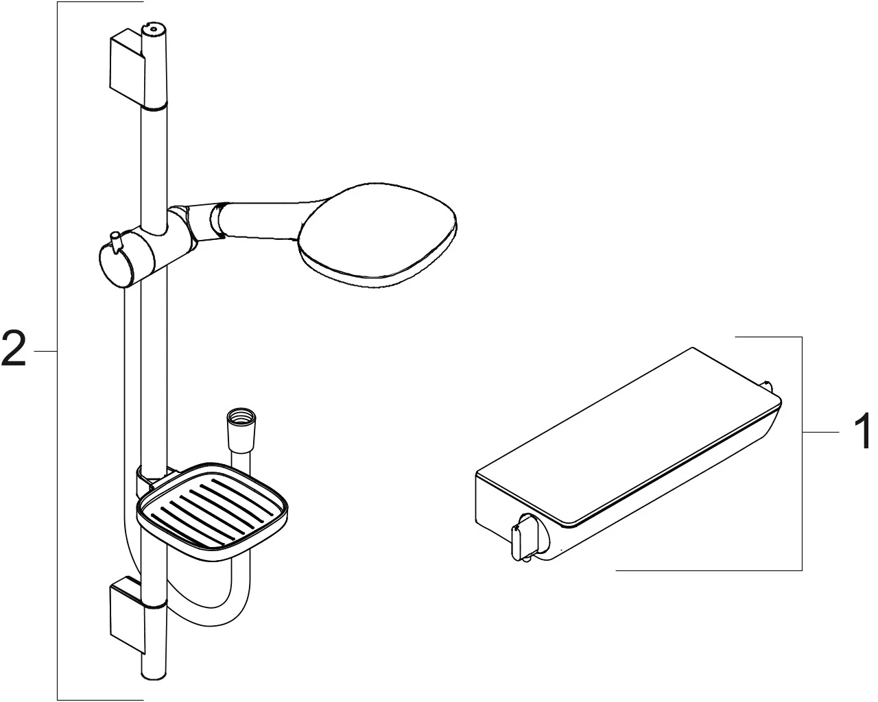 Brausenkombi Raindance Select E 120/ Therm.Brause AP Ecostat Sel.U'650mm chr.